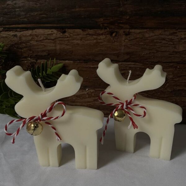 Reindeer Christmas Pillar Candle