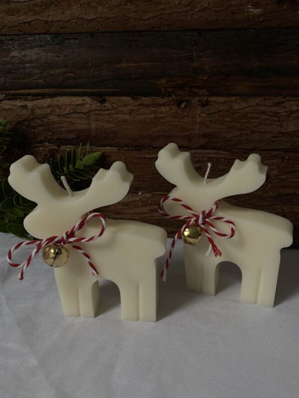 Reindeer Christmas Pillar Candle